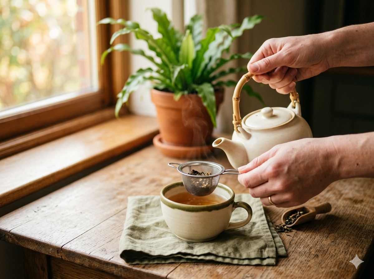 Gemütliche Teezubereitung zu Hause